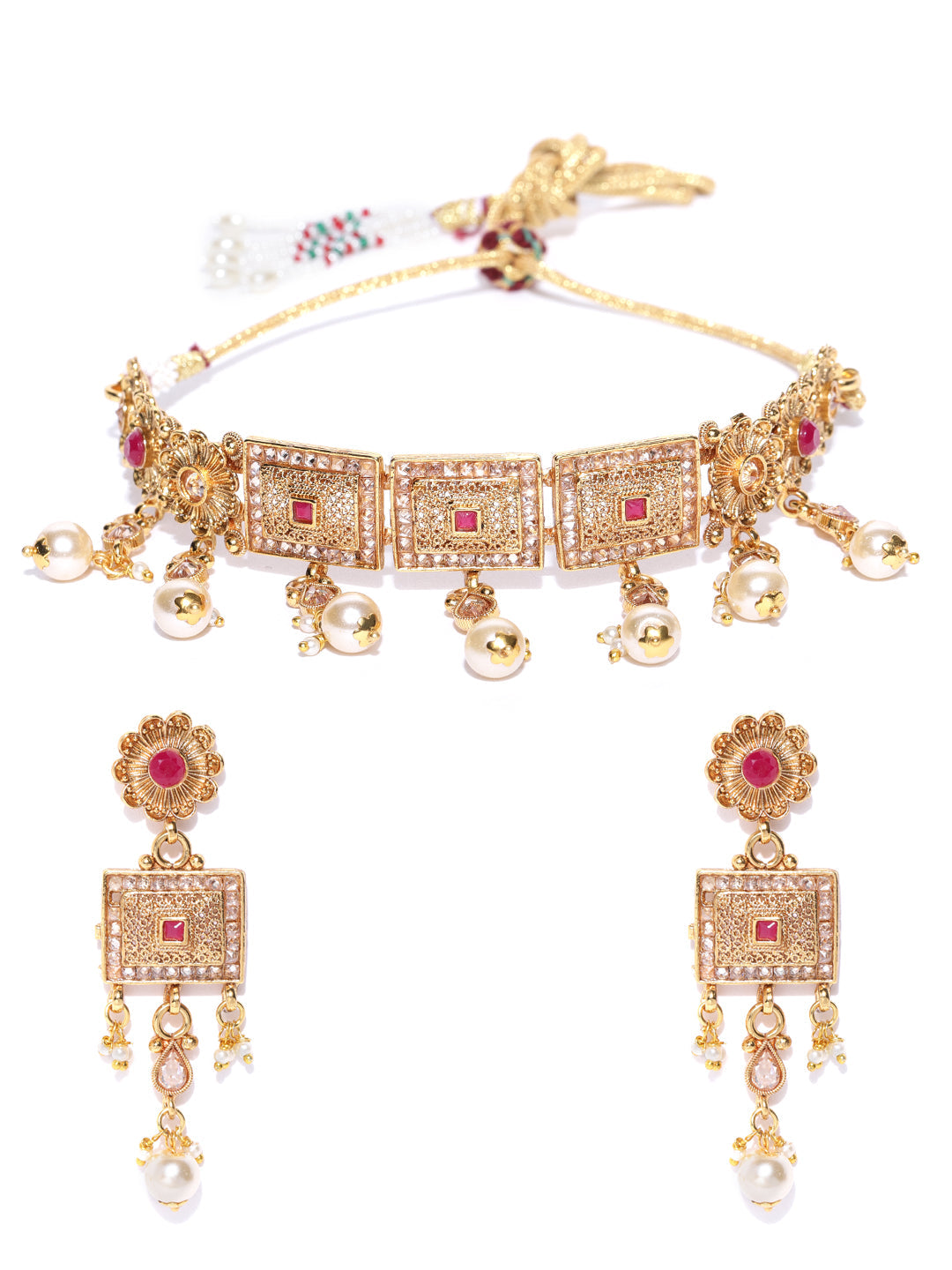 Ruby Pearls Kundan Gold Plated Choker