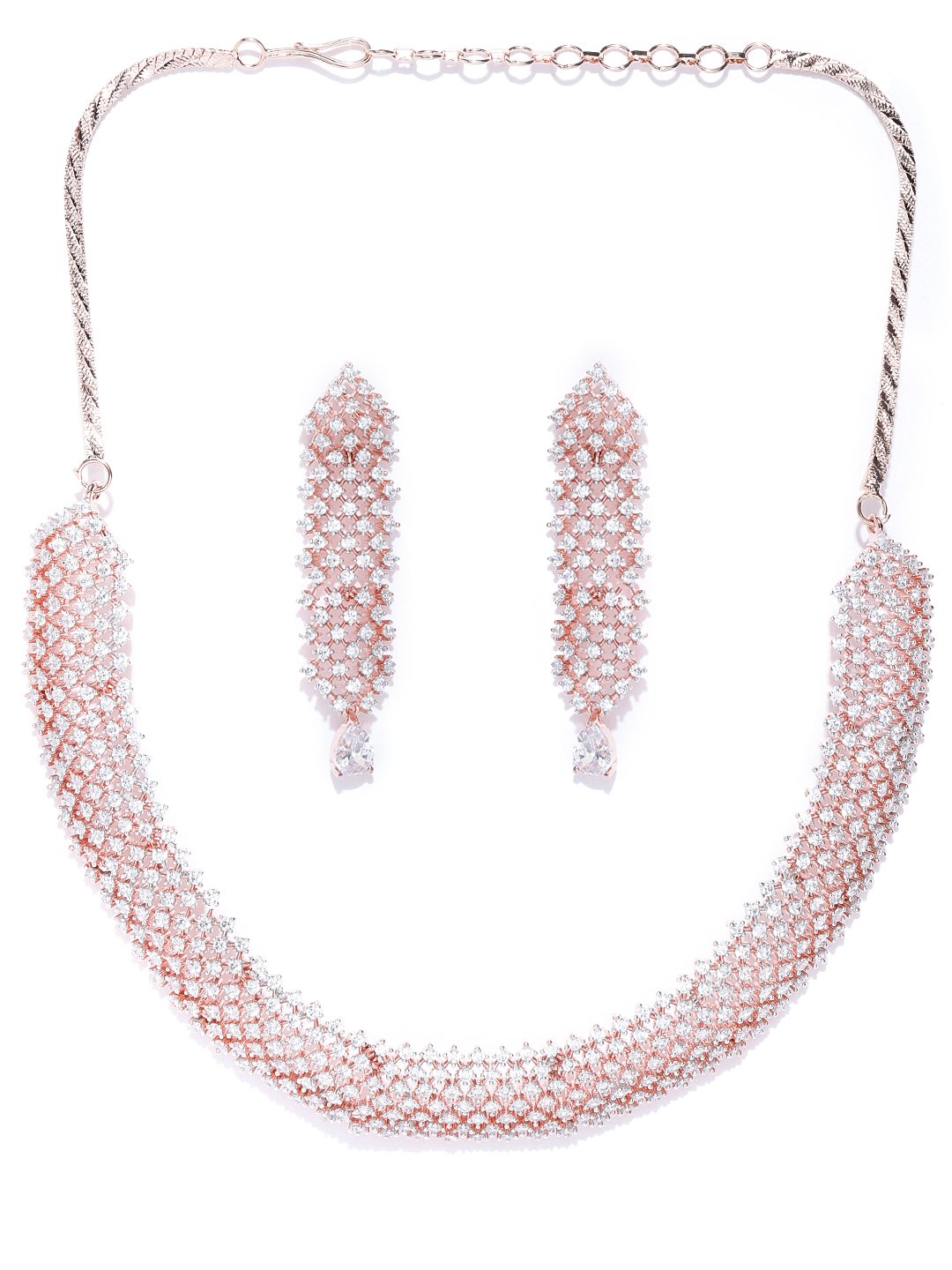Ethereal Spirit-American Diamond Rose Gold Plated Jewellery Set