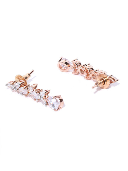 Lustrous - American Diamond Rose Gold Plated Jewellery Set