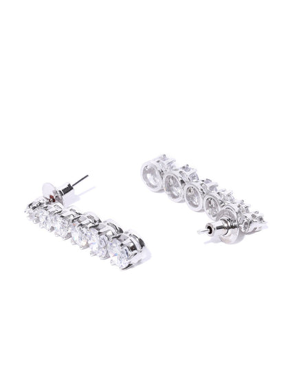 Moon Shine-American Diamond Silver Plated Jewellery Set