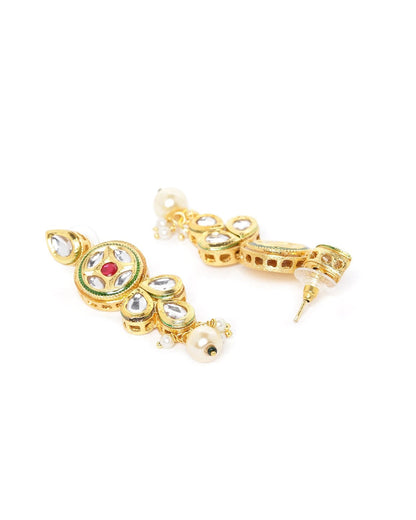 Kundan Ruby Pearls Gold Plated Choker