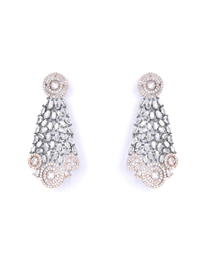 Glitz Appeal-Grey American Diamond Cubic Zirconia Rose Gold Plated Choker Set