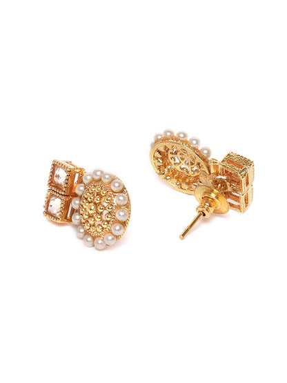 Stones Beads Gold Plated Floral Jewellery Set