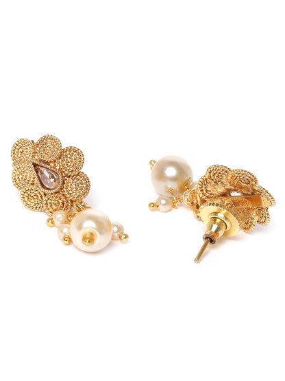 Pearls Beads Floral Jewellery Set