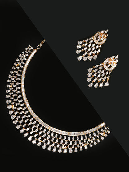 Gold Plated American Diamond Jewellery Set