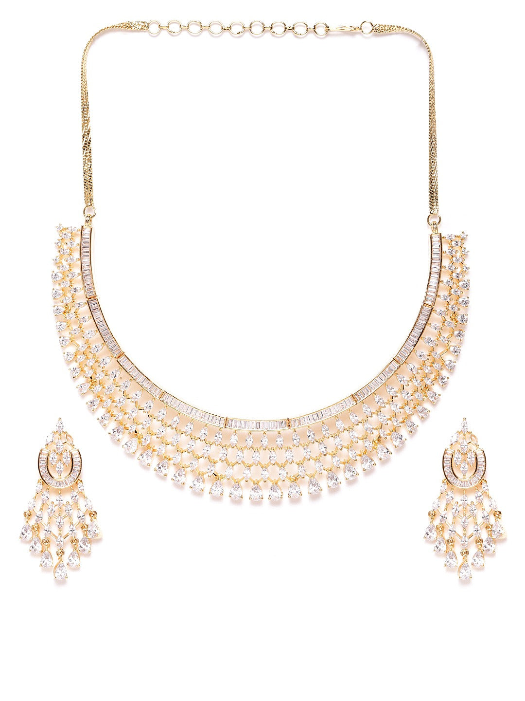 Gold Plated American Diamond Jewellery Set