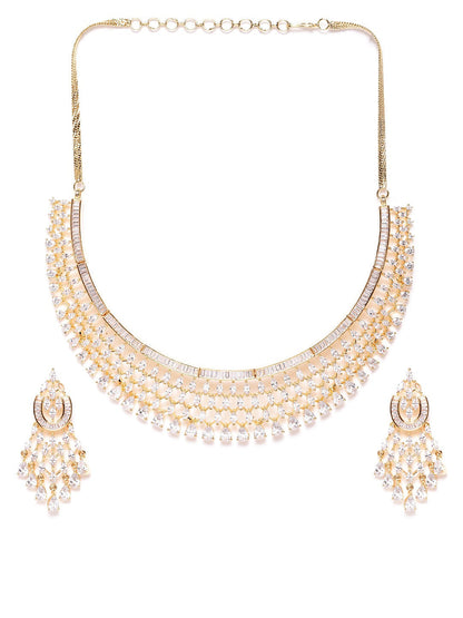 Gold Plated American Diamond Jewellery Set