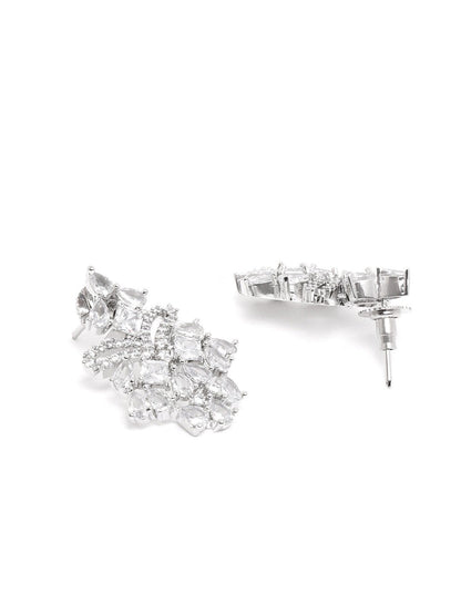 Spellbound-American Diamond Silver Plated Floral Jewellery Set