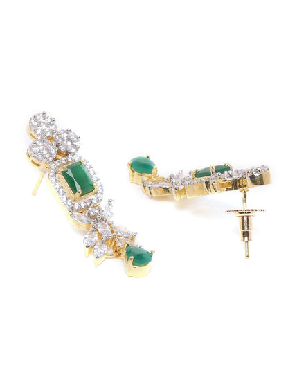 Emerald American Diamond Gold Plated Jewwllery Set