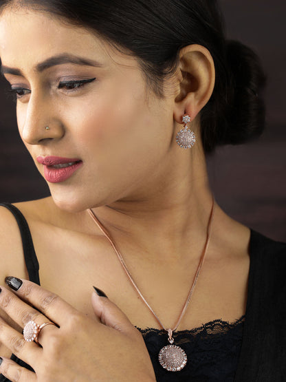 American Diamond Jewellery Sets with Ring