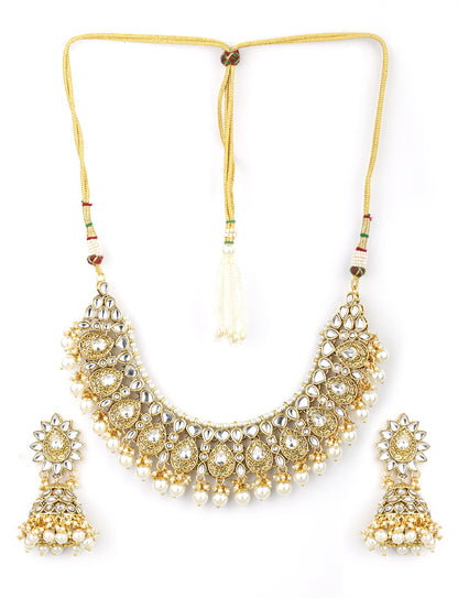 Kundan Pearls Beads Gold Plated Traditional Jewellery Set