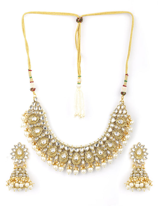 Kundan Pearls Beads Gold Plated Traditional Jewellery Set