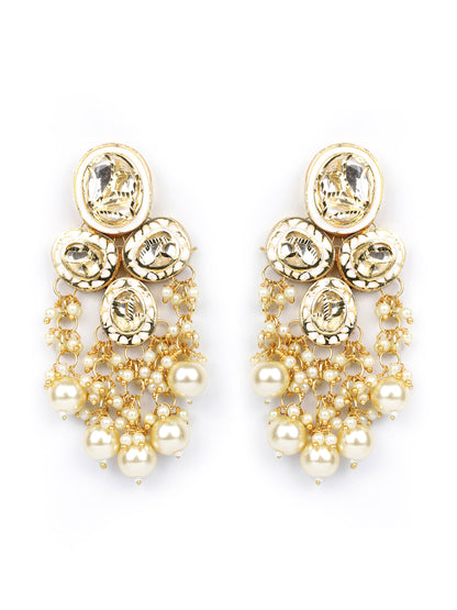 Kundan Beads Pearls Gold Plated Traditional Jewellery Set