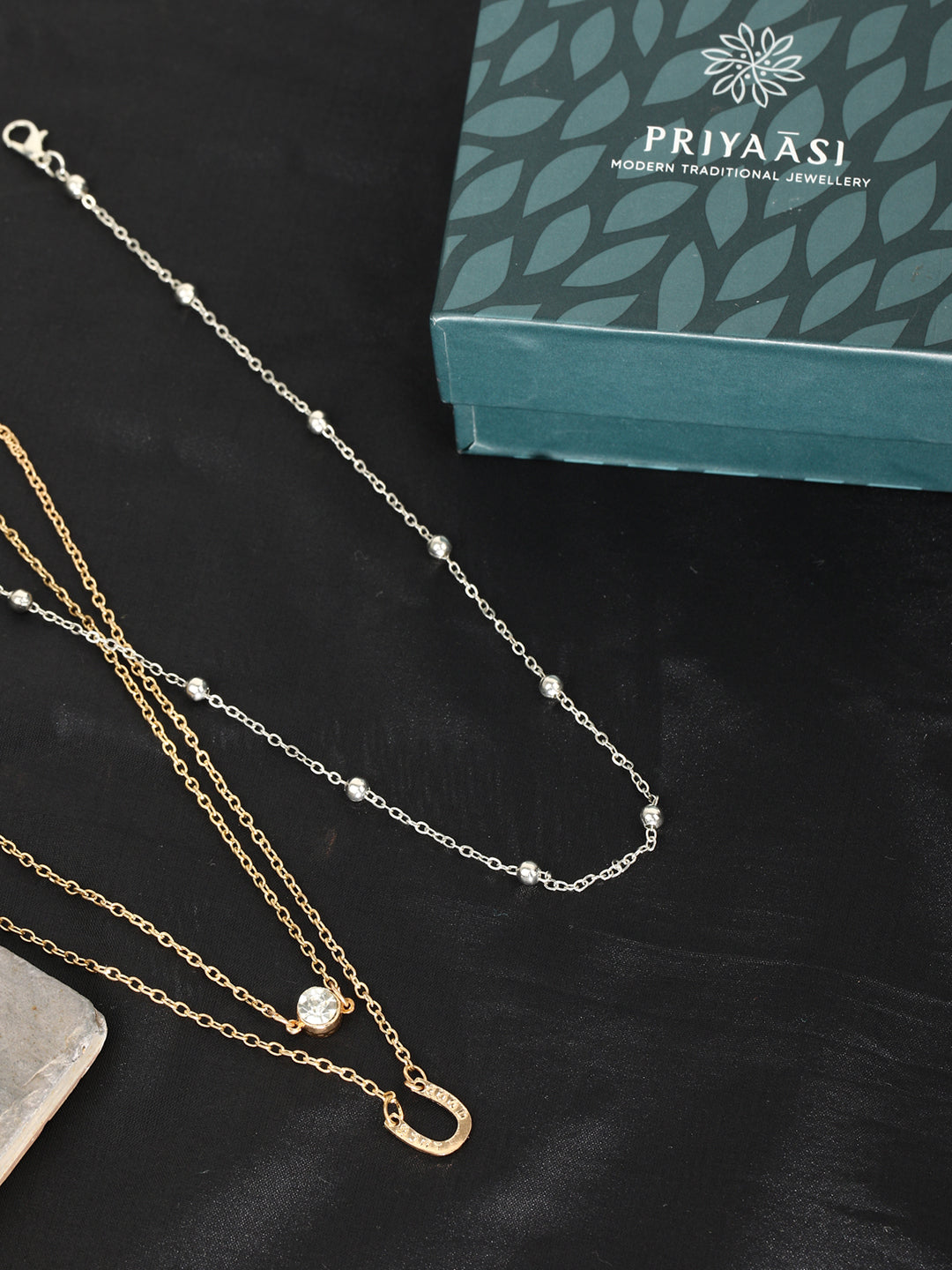 Combo of 2 Gold & Silver Plated Layered Necklace