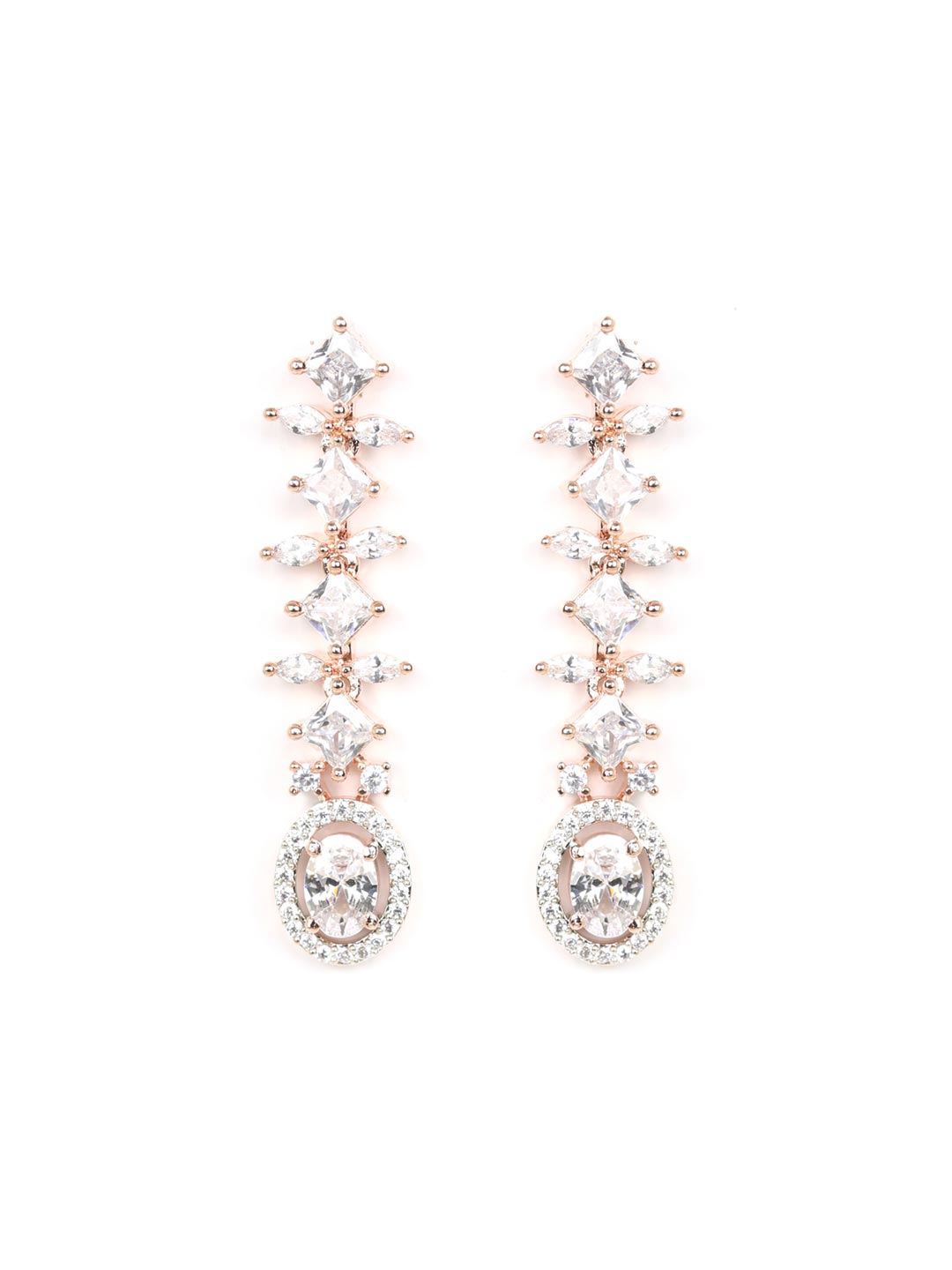 American Diamond Rose Gold Plated Jewellery Set