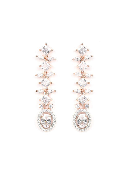 American Diamond Rose Gold Plated Jewellery Set