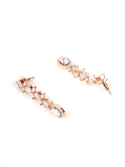 American Diamond Rose Gold Plated Jewellery Set