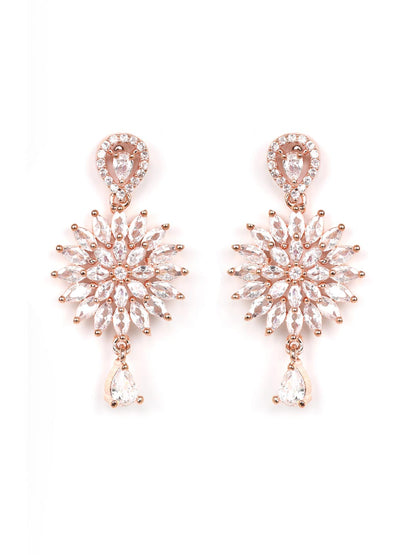 Dreamy Dahlia - American Diamond Rose Gold Plated Jewellery Set