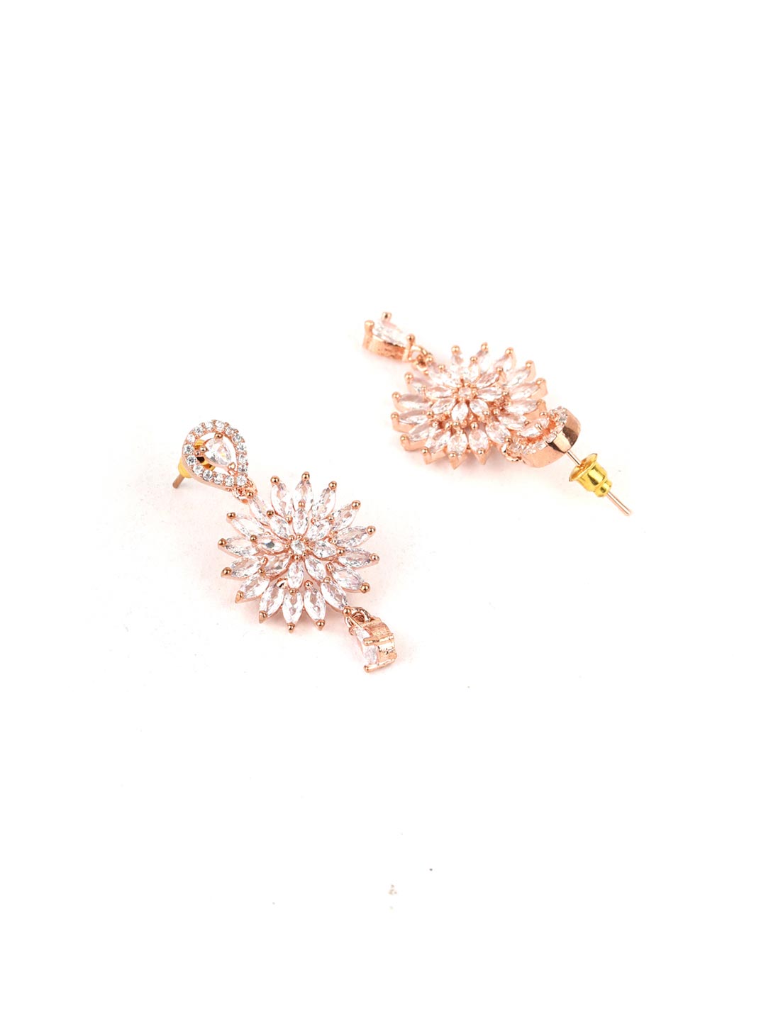 Dreamy Dahlia - American Diamond Rose Gold Plated Jewellery Set