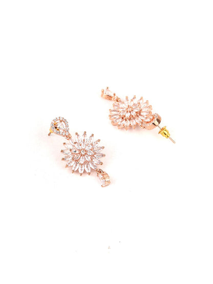 Dreamy Dahlia - American Diamond Rose Gold Plated Jewellery Set