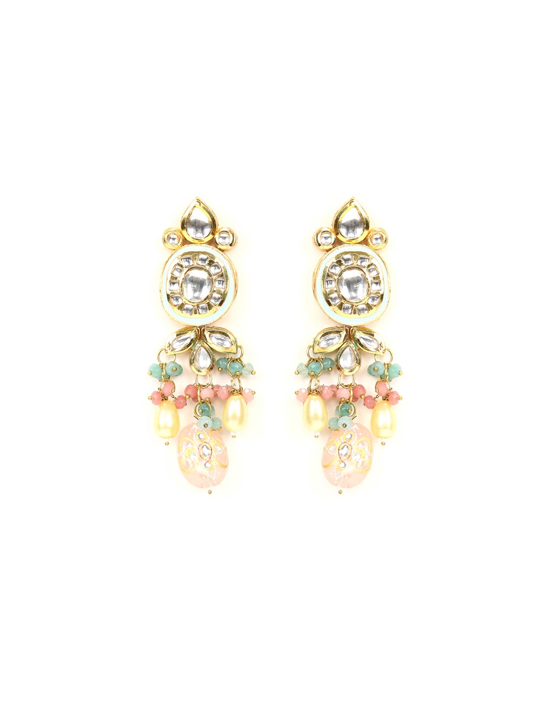 Gulabo-Multi-Color Beads Pearls Kundan Gold Plated Choker Set