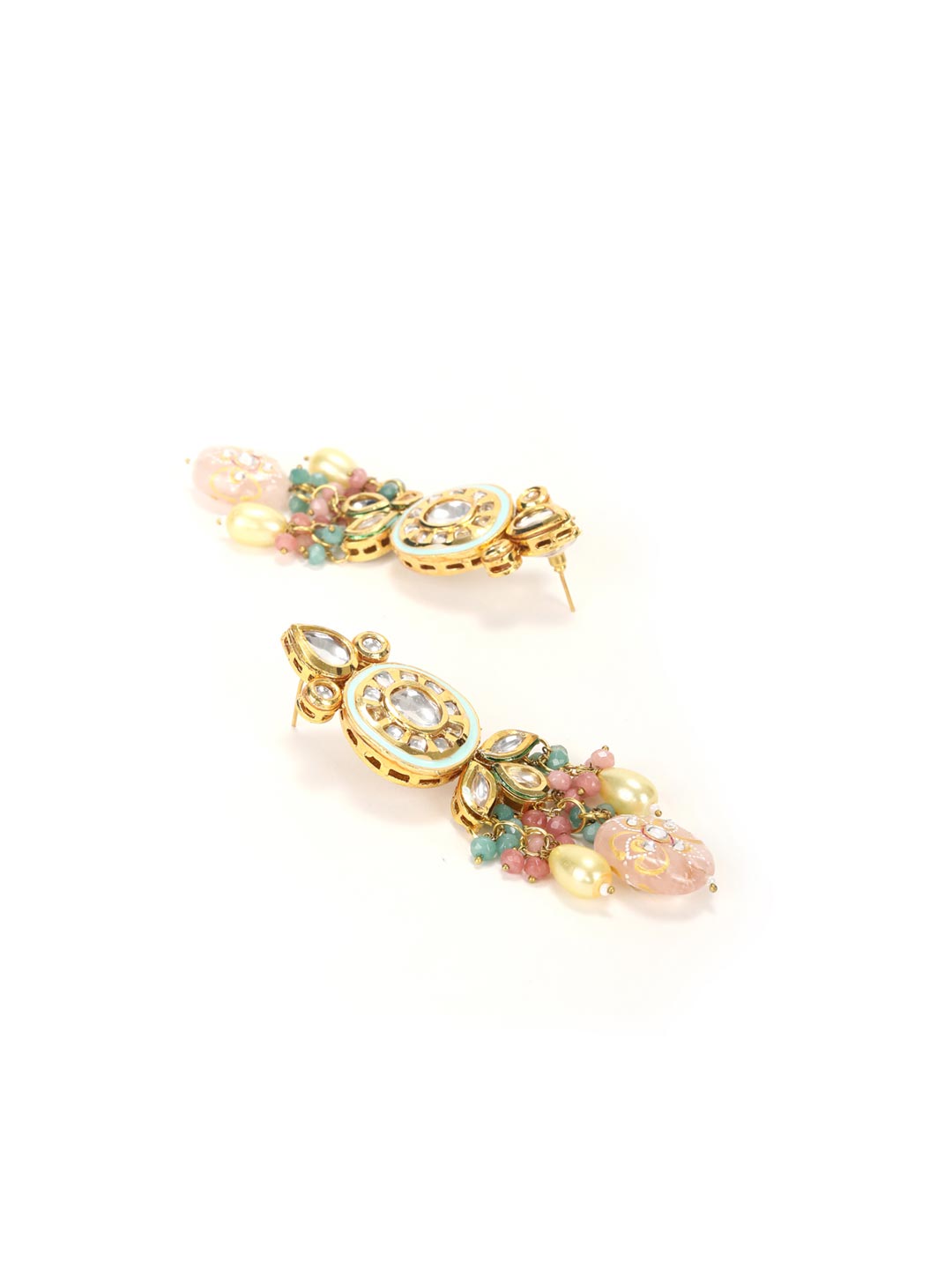 Gulabo-Multi-Color Beads Pearls Kundan Gold Plated Choker Set