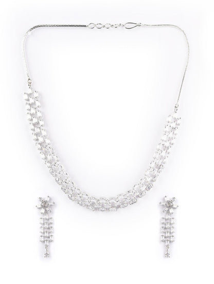 American Diamond Silver Plated Jewellery Set
