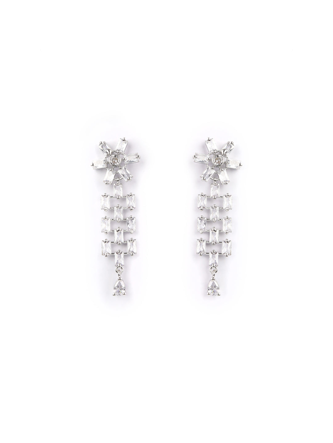 American Diamond Silver Plated Jewellery Set