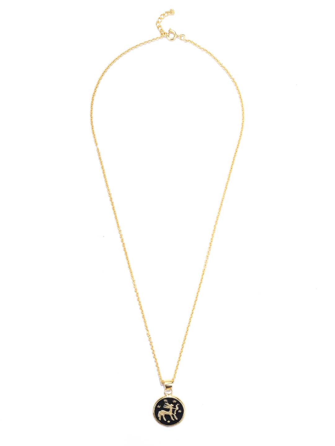 Swagy Sagittarius - Zodiac Sign Black Gold Plated Necklace