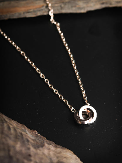Stones Studded Rose Gold Plated Pendant