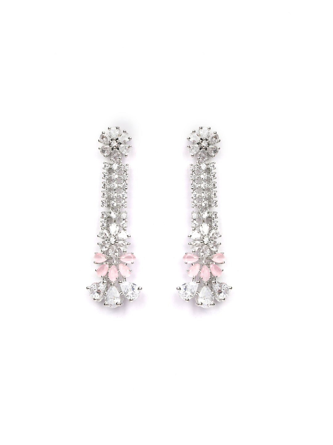 Pink American Diamond Silver Plated Choker Set with MaangTikka