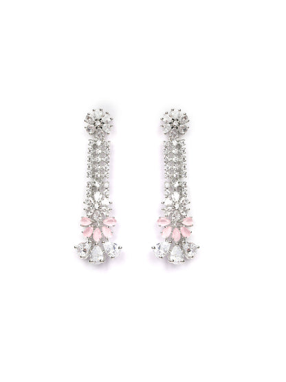 Pink American Diamond Silver Plated Choker Set with MaangTikka