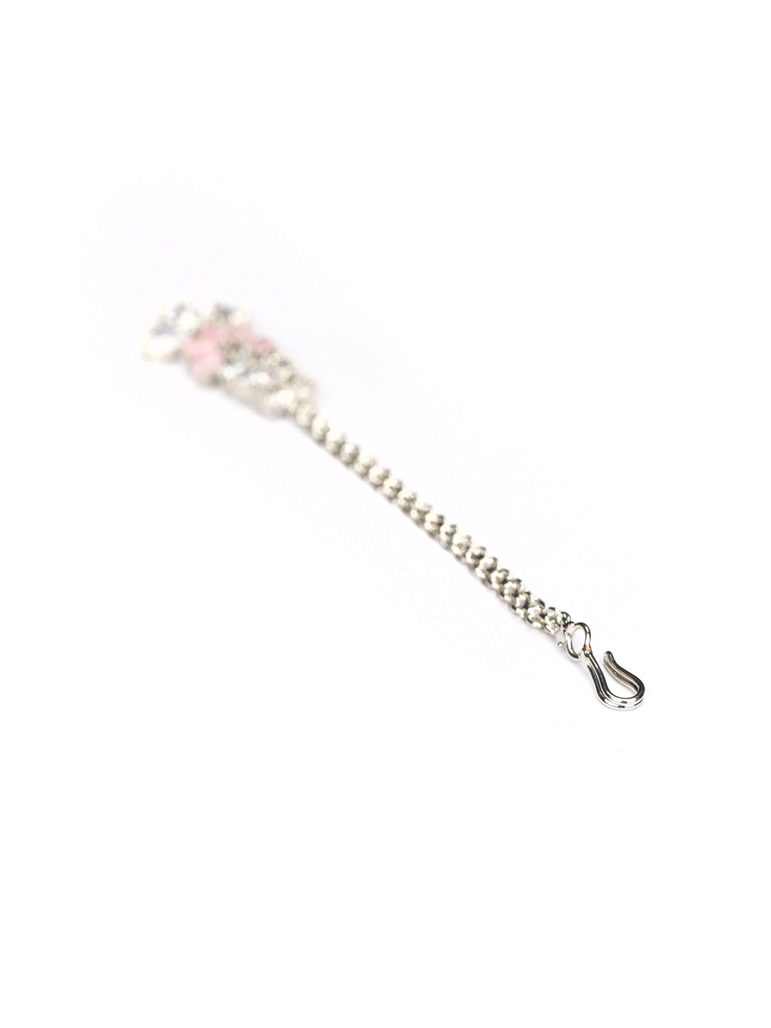 Pink American Diamond Silver Plated Choker Set with MaangTikka