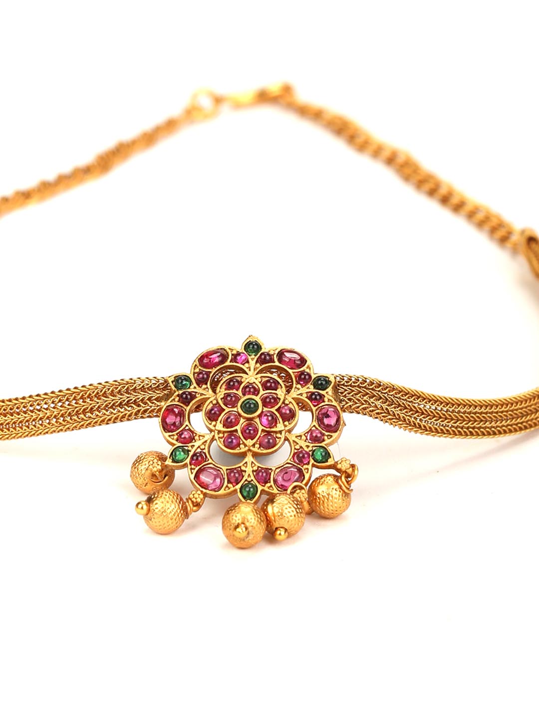 Kemp Stones Gold Plated Floral Jewellery Set