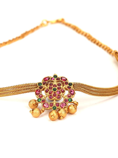 Kemp Stones Gold Plated Floral Jewellery Set