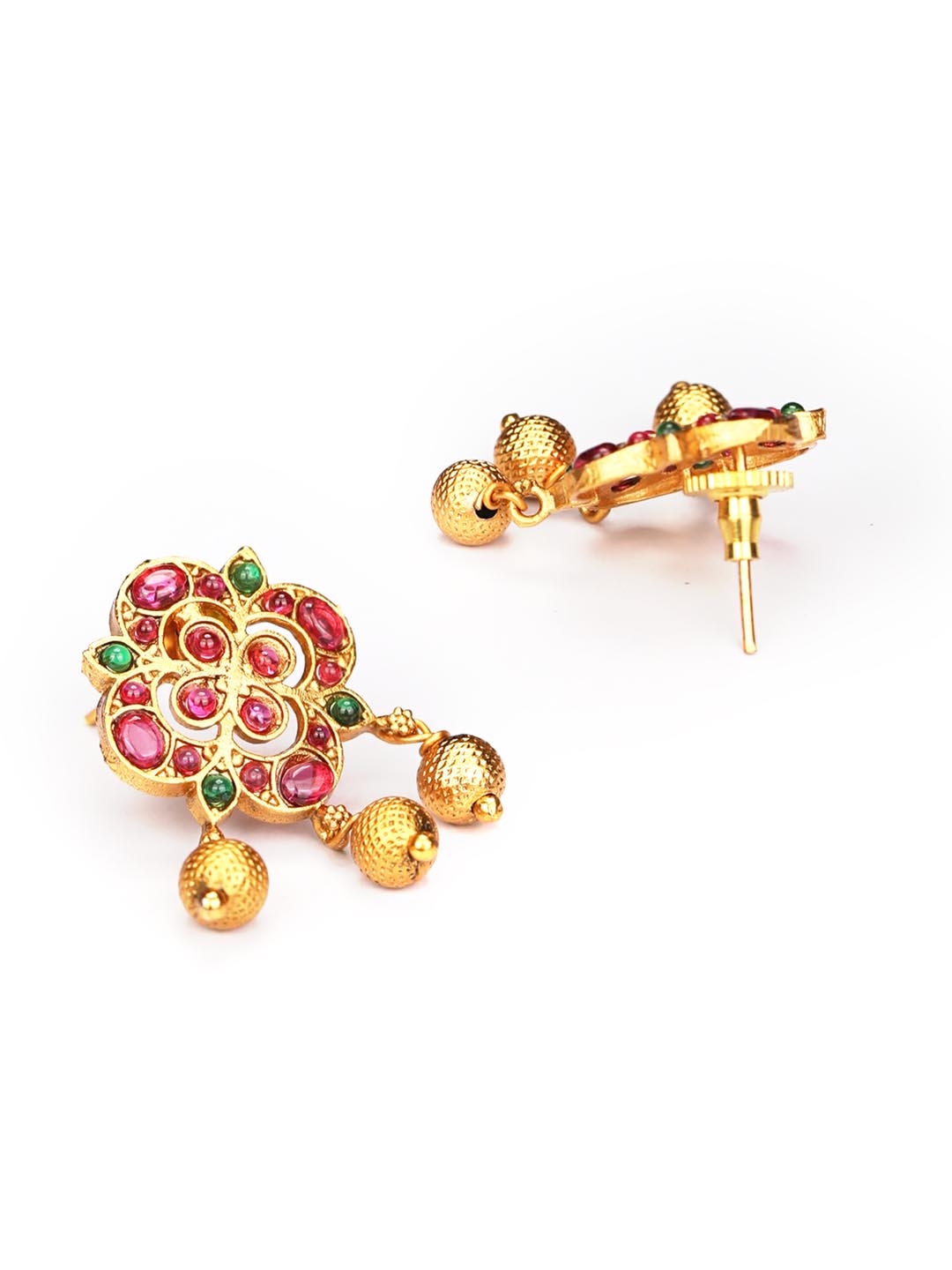 Kemp Stones Gold Plated Floral Jewellery Set