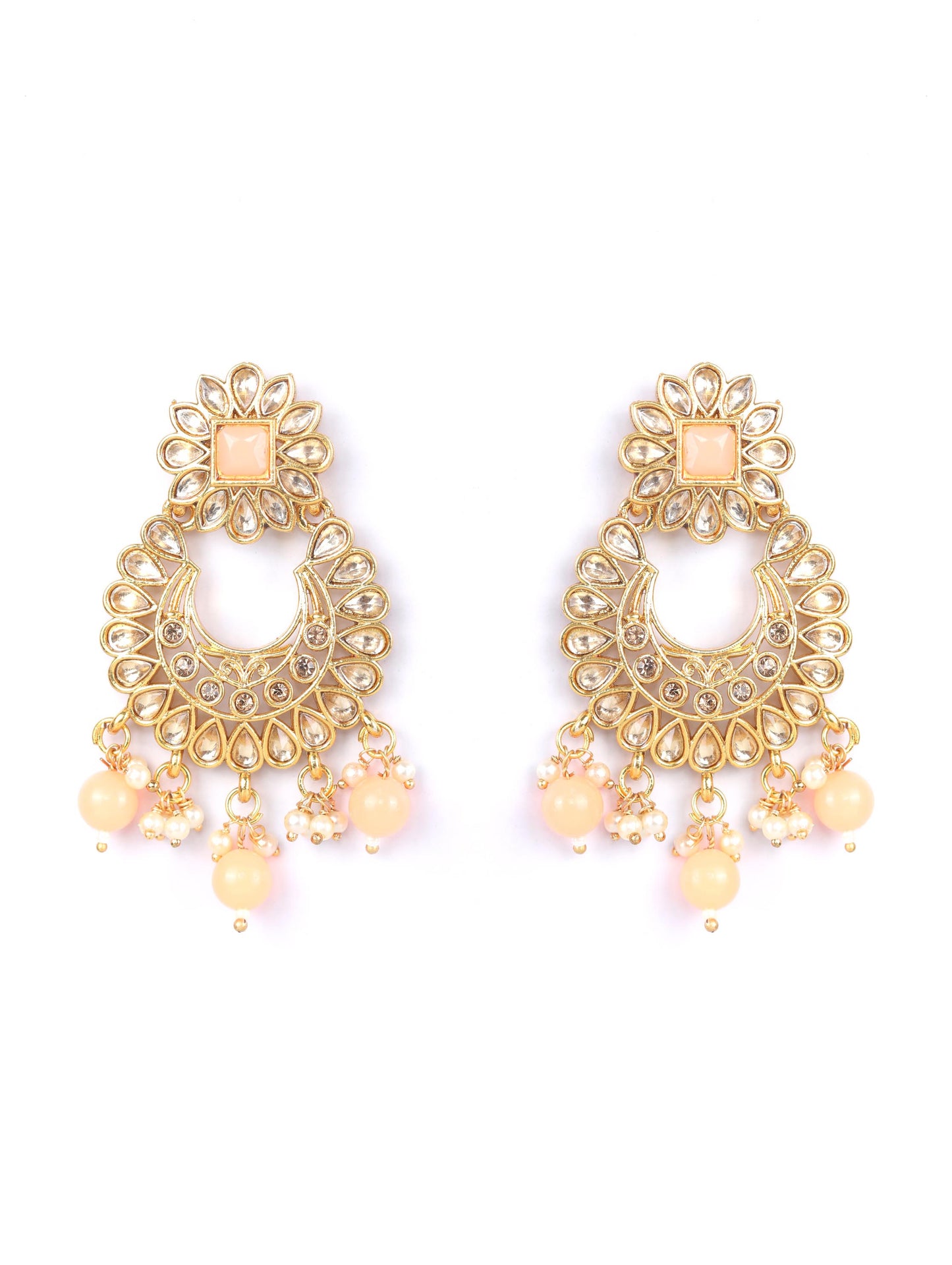 Orange Kundan Gold Plated Choker Set with MaangTikka