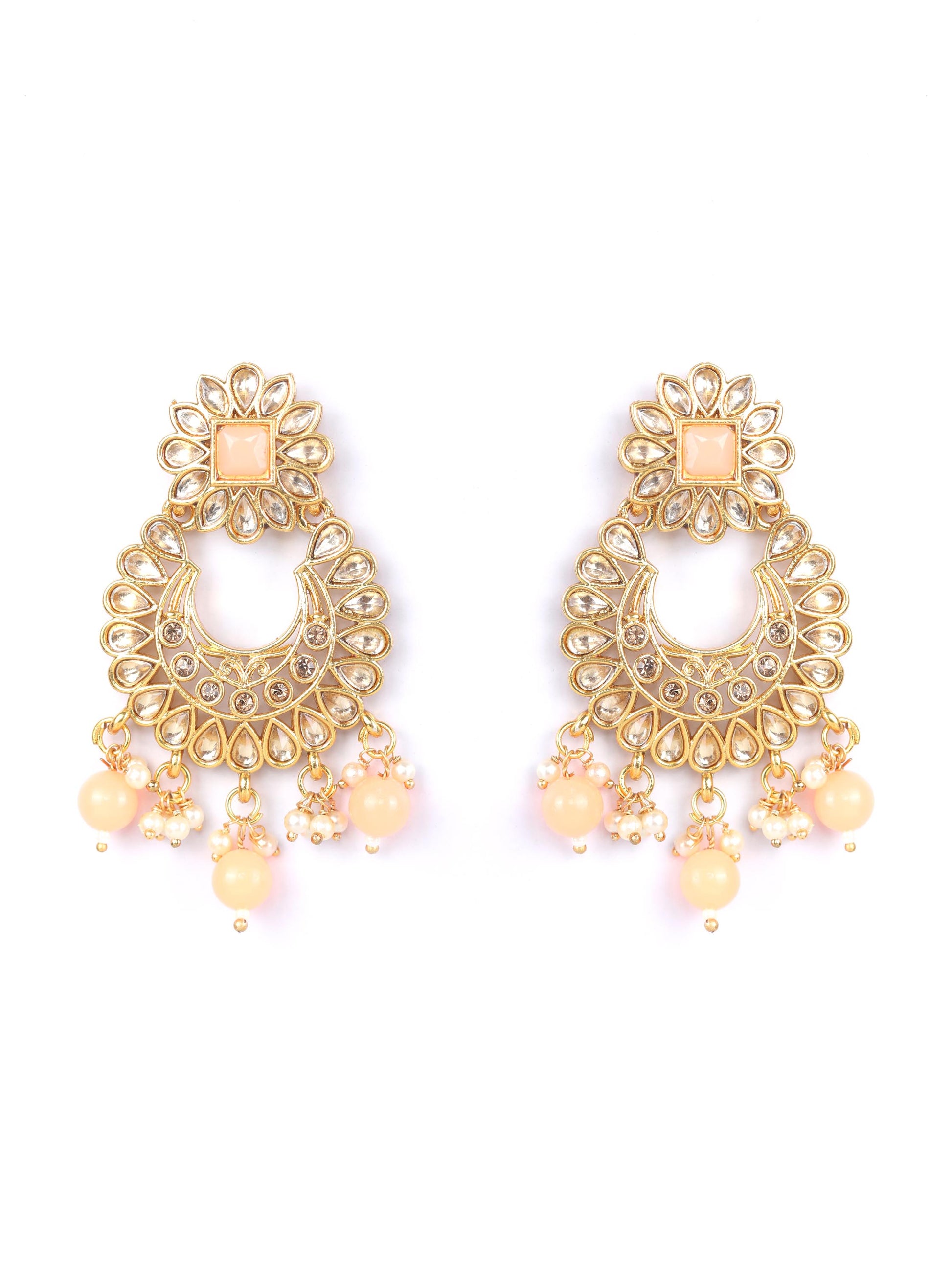 Orange Kundan Gold Plated Choker Set with MaangTikka
