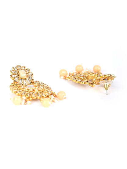 Orange Kundan Gold Plated Choker Set with MaangTikka