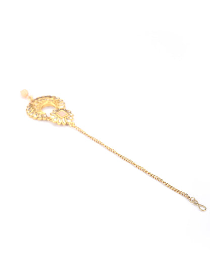 Orange Kundan Gold Plated Choker Set with MaangTikka
