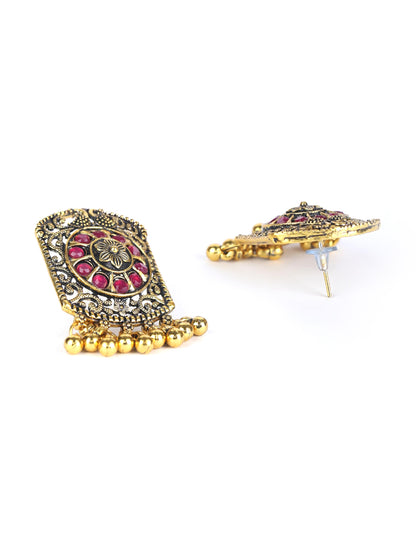 Ruby Stones Studded Gold Plated Choker Set