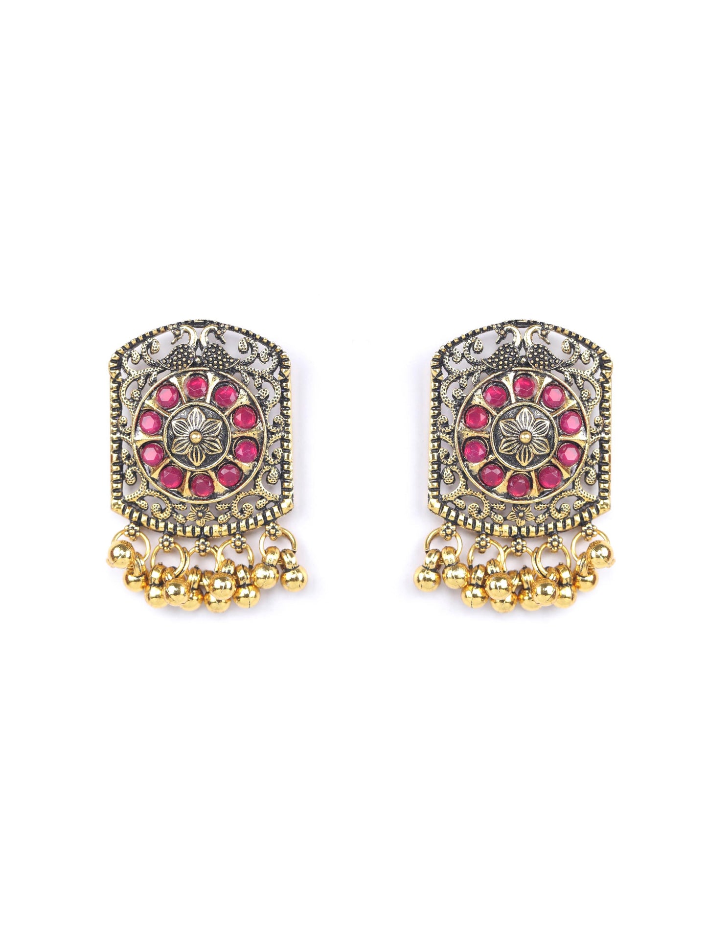 Ruby Stones Studded Gold Plated Choker Set