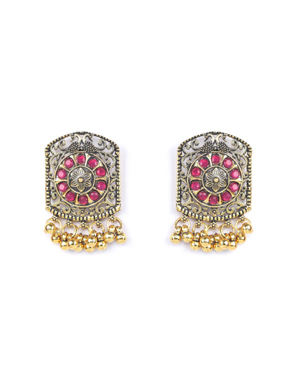 Ruby Stones Studded Gold Plated Choker Set