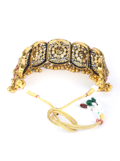 Ruby Stones Studded Gold Plated Choker Set