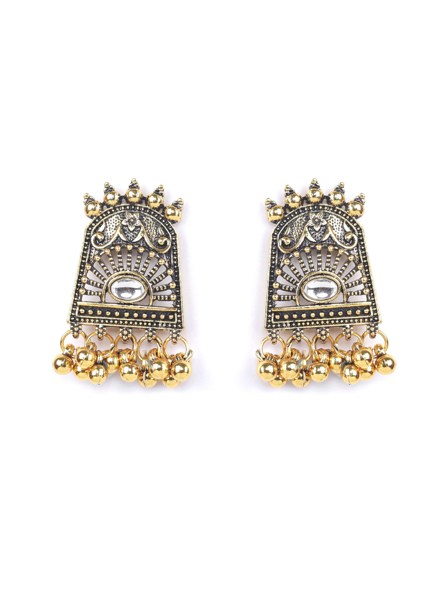 Golden Gaze - Kundan Gold Plated Oxidised Jewellery Set