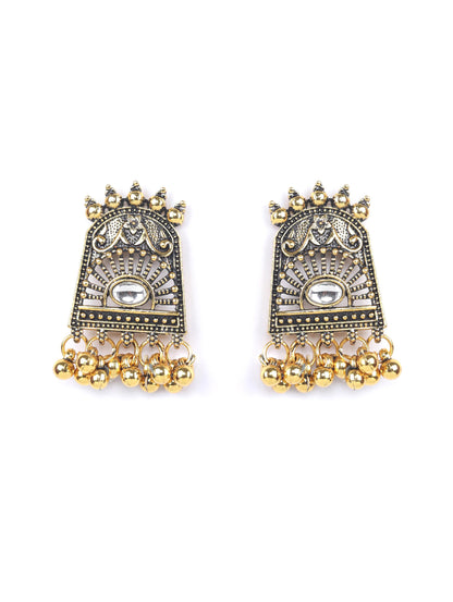 Golden Gaze - Kundan Gold Plated Oxidised Jewellery Set