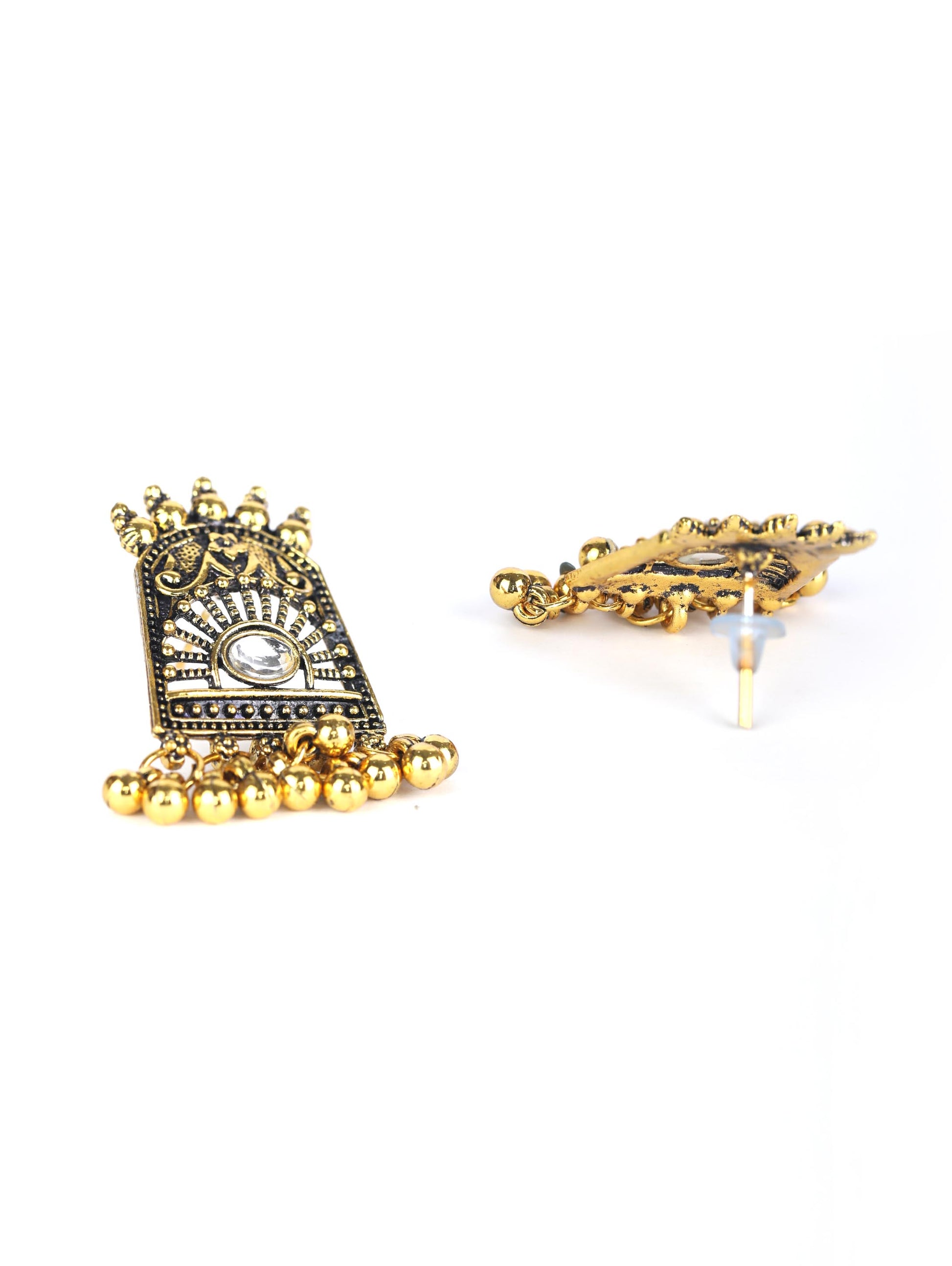 Golden Gaze - Kundan Gold Plated Oxidised Jewellery Set