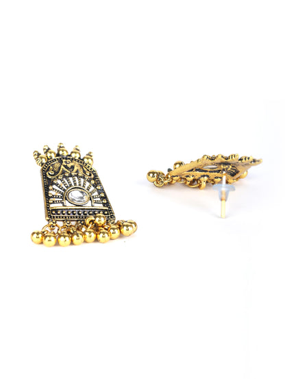 Golden Gaze - Kundan Gold Plated Oxidised Jewellery Set