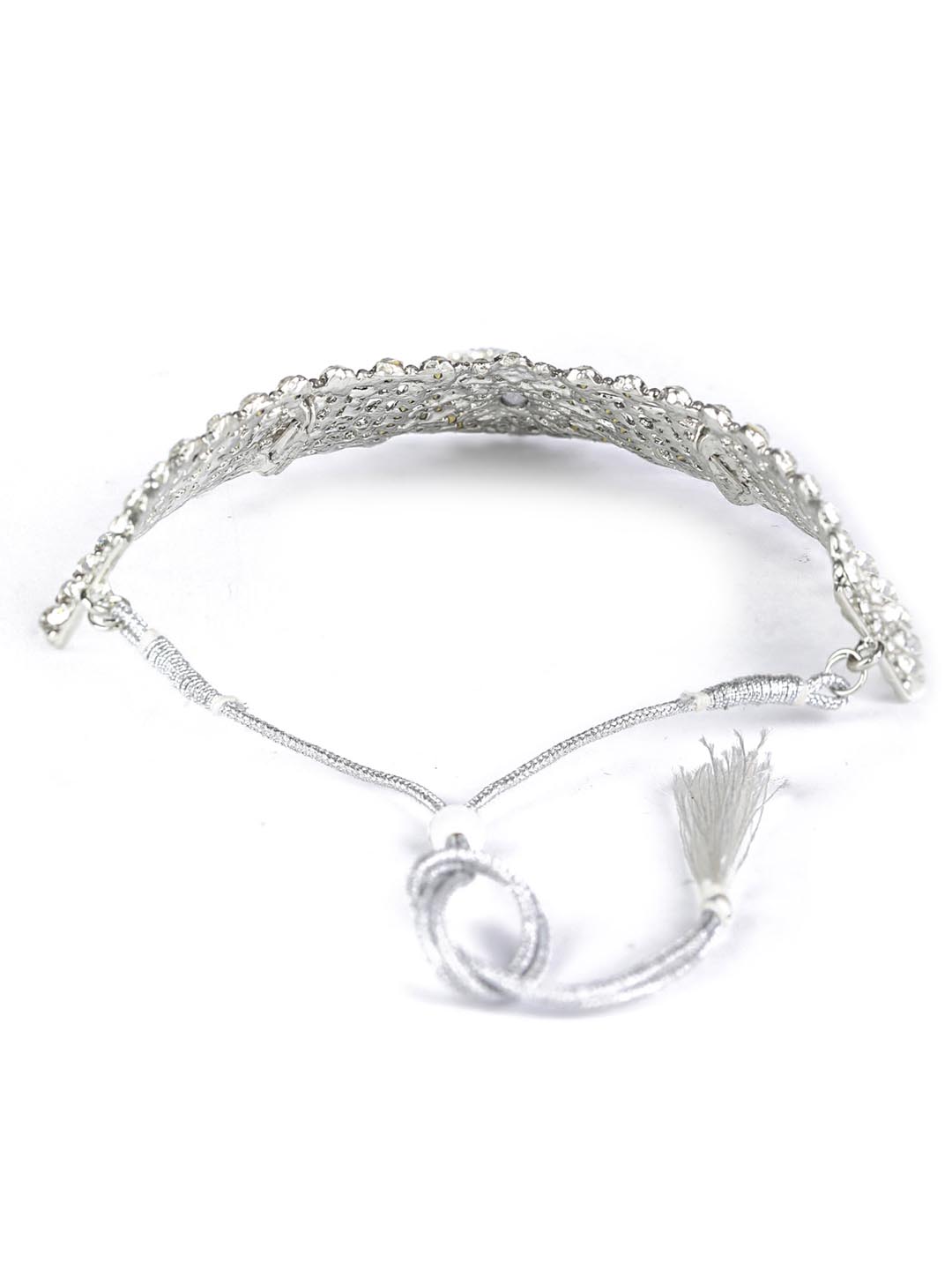 Floral Luster - Kundan Silver Plated Choker Set with MaangTikka