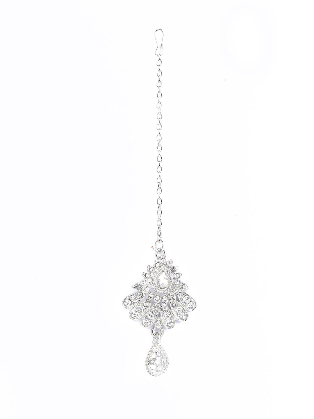 Floral Luster - Kundan Silver Plated Choker Set with MaangTikka